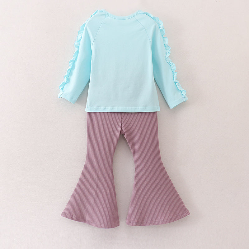 （In Stock E25-1-1）Fall Girls “WILD CHILD” Print Rid Fabric Pants Set