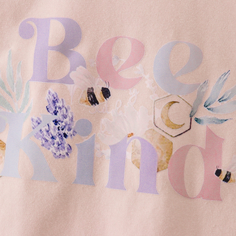 （In Stock E27-5-3）Mommy and Me “BEE KIND” Print Top