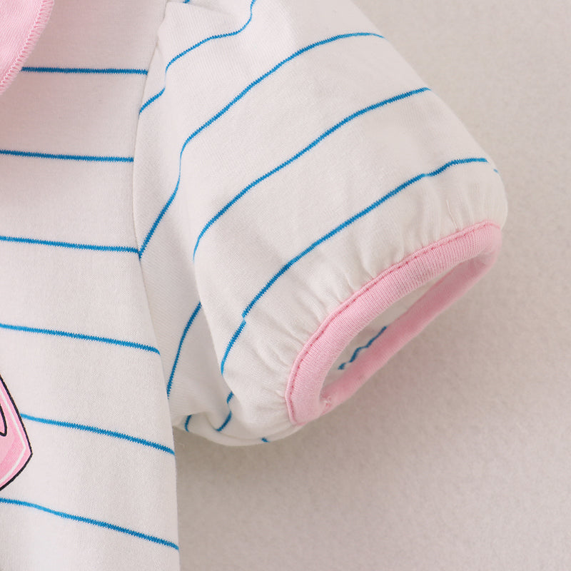（Pre Order）Back To School Stripe Apple Pencil Print Dress