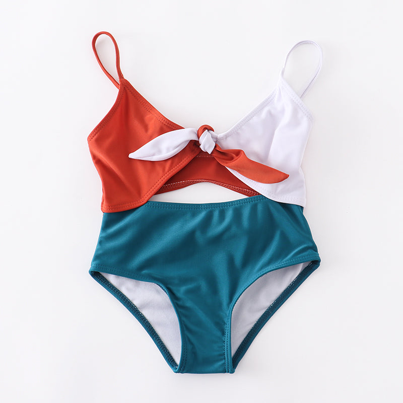 （In Stock）Girls Summer Color Matching Swimsuit