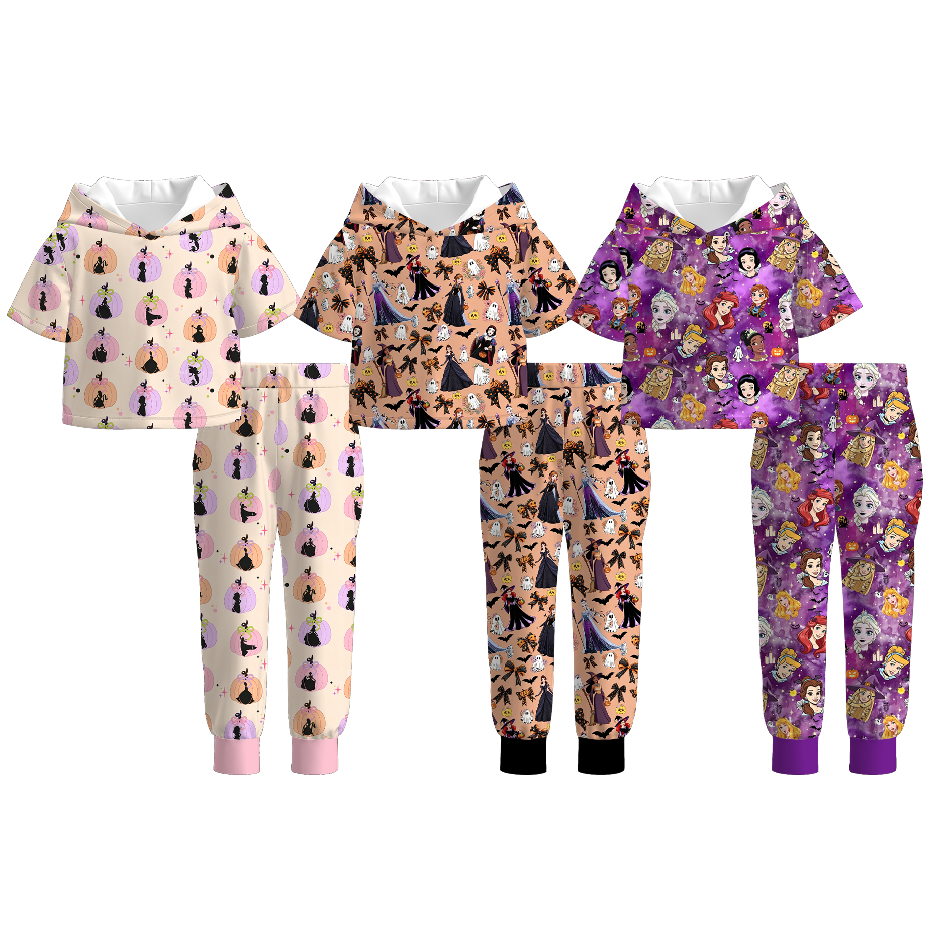 （Pre Order+Prepack Zone）Girls Halloween Print Outfit Set（Mix Size）
