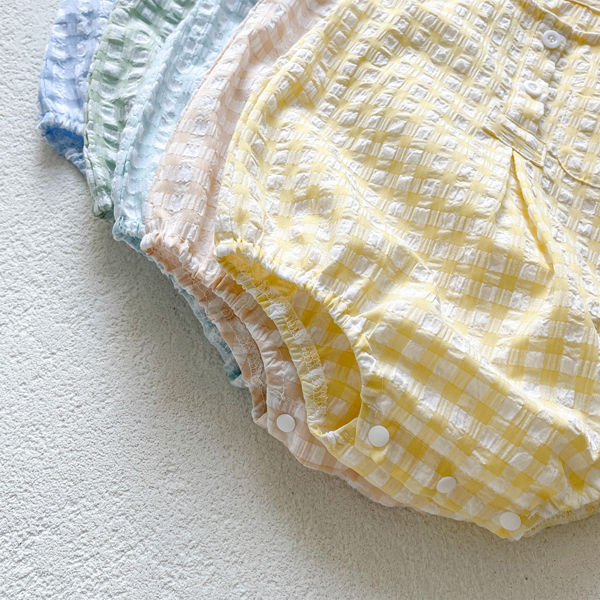 （In Production）Toddler Boys Girls Spring&Summer Checkered Sleeveless Romper