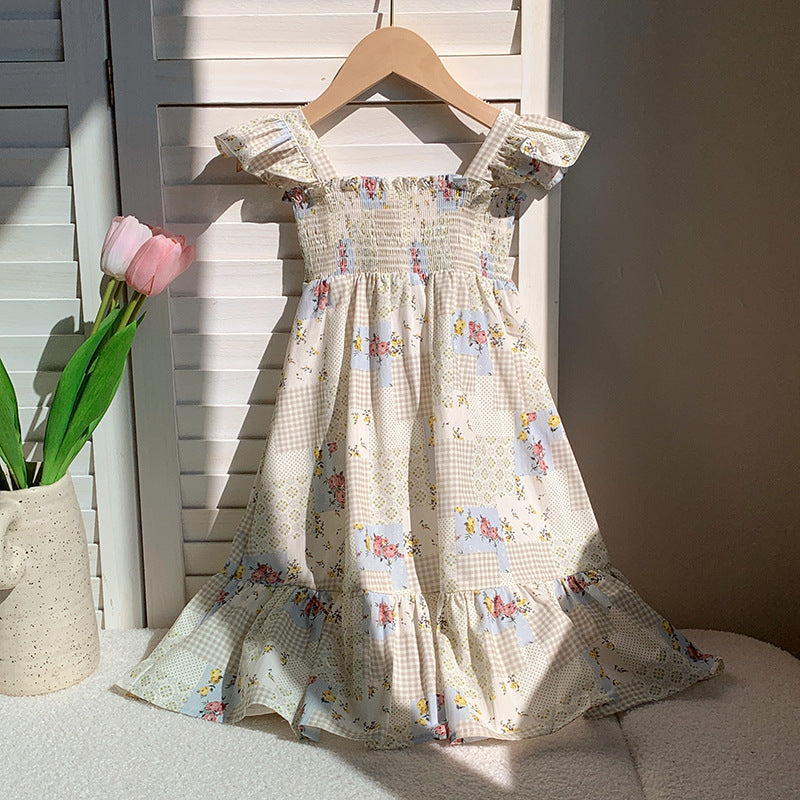 （In Production）Girls Spring&Summer Print Smocked Dress