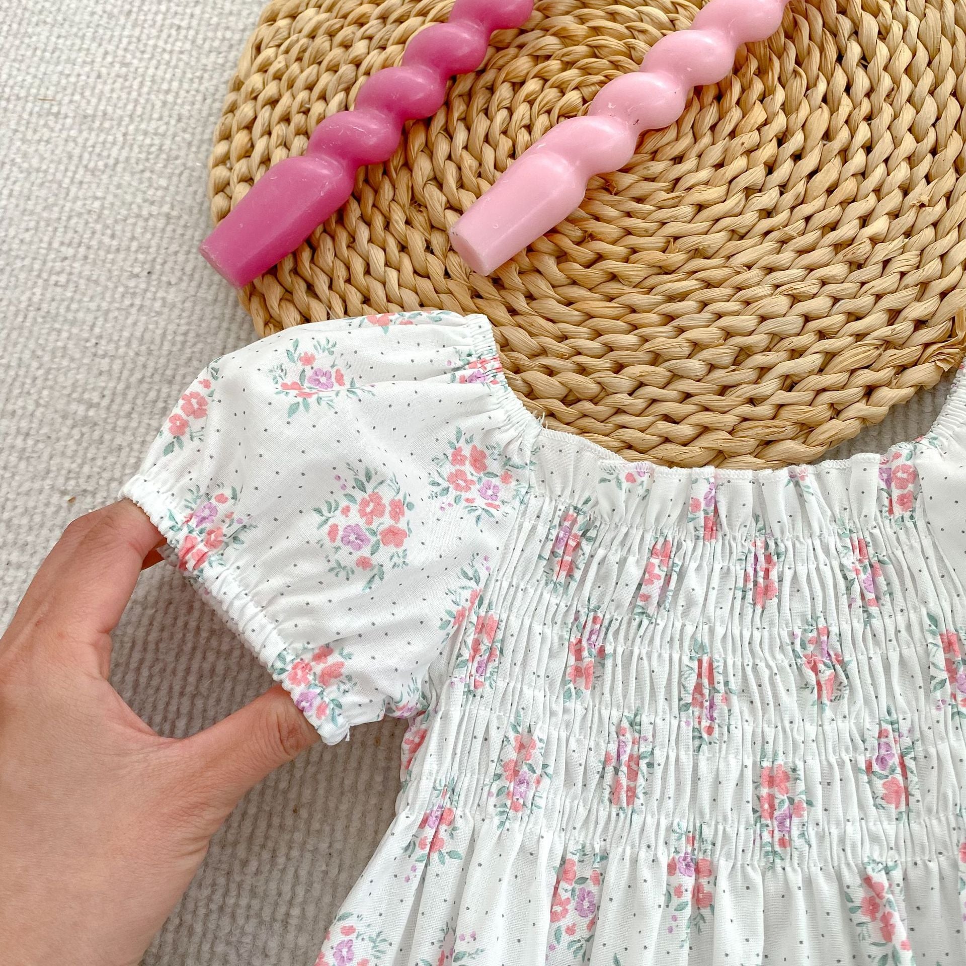 （Pre Order 2 Weeks）Sisters Floral Print Smocked Dress&Romper