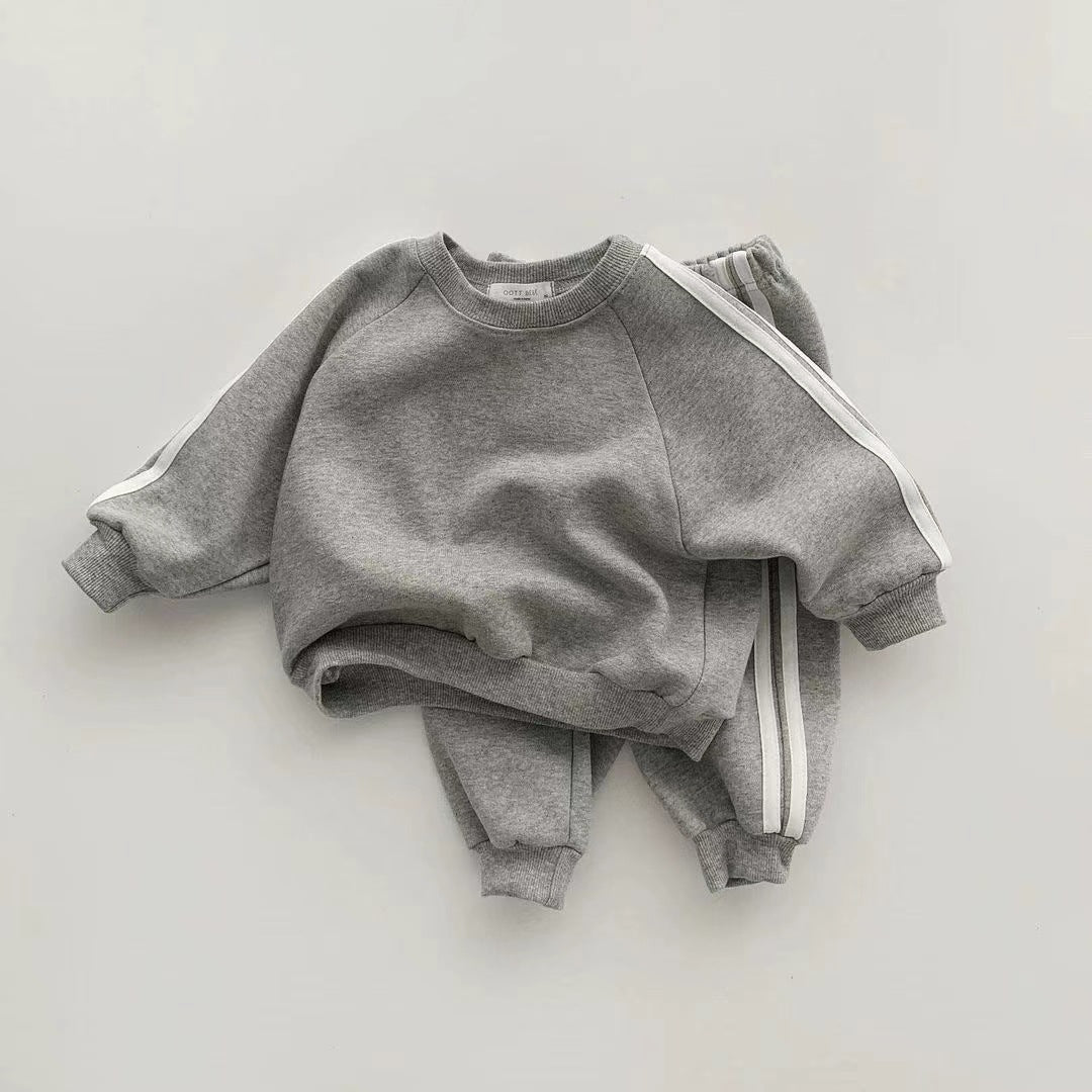 （Pre Order 2 Weeks）Unisex Fall Solid Color Sweatshirt Set
