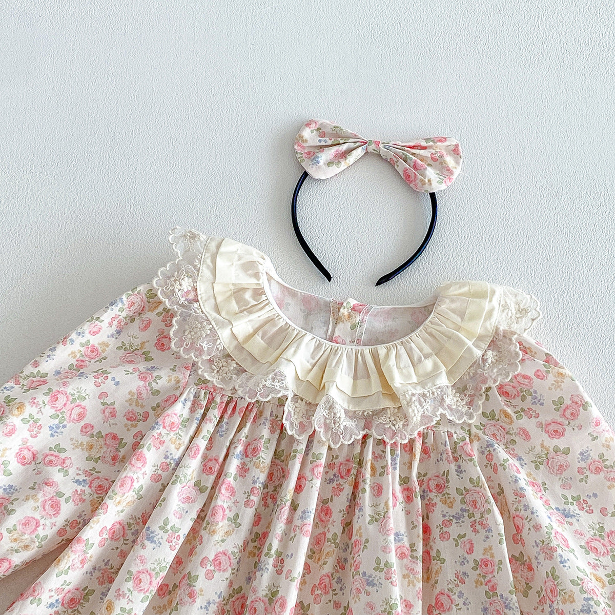 （Pre Order 2 Weeks）Sisters Fall Floral Lace Collar Dress&Romper