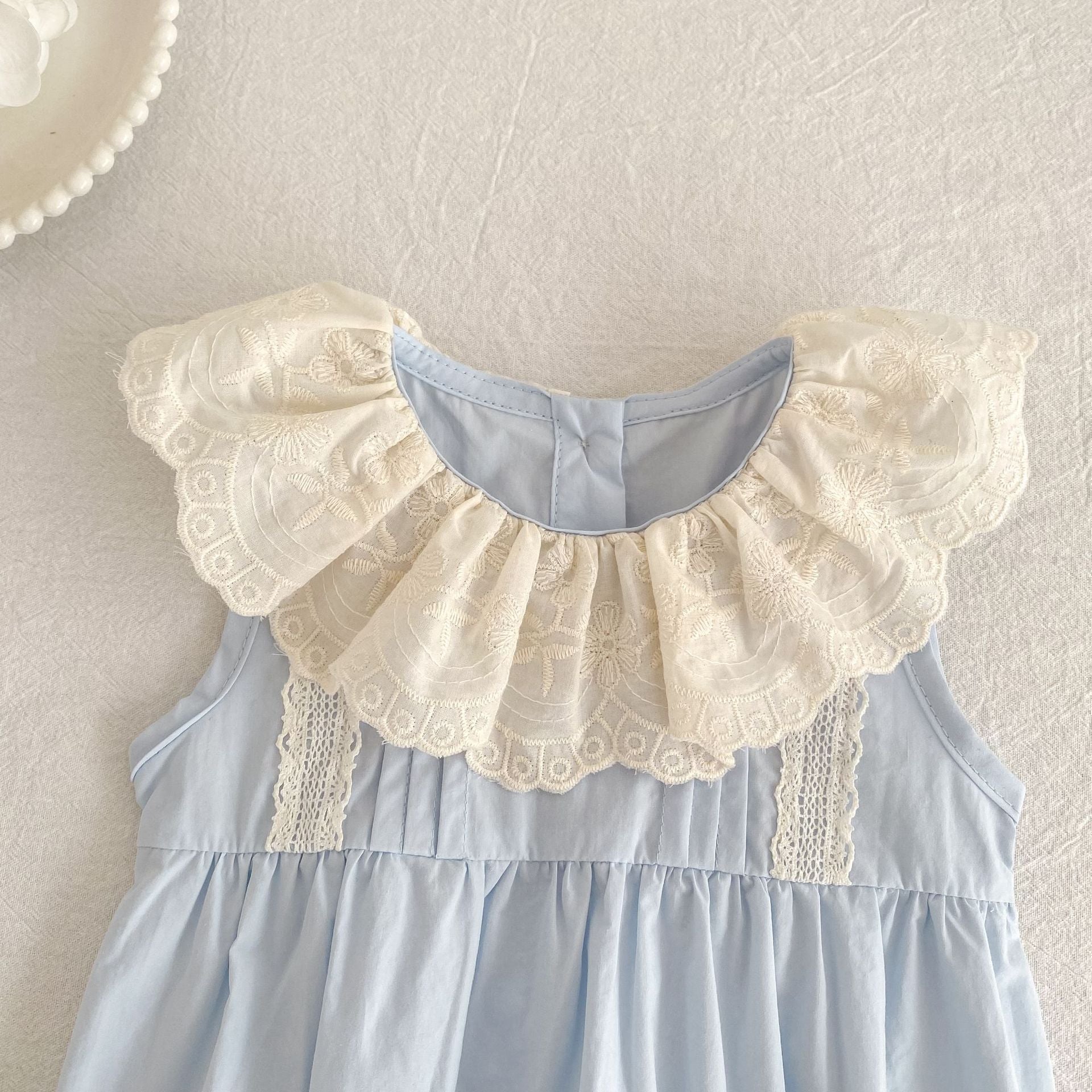 （Pre Order 2 Weeks）Sisters Light Blue Lace Collar Dress&Romper