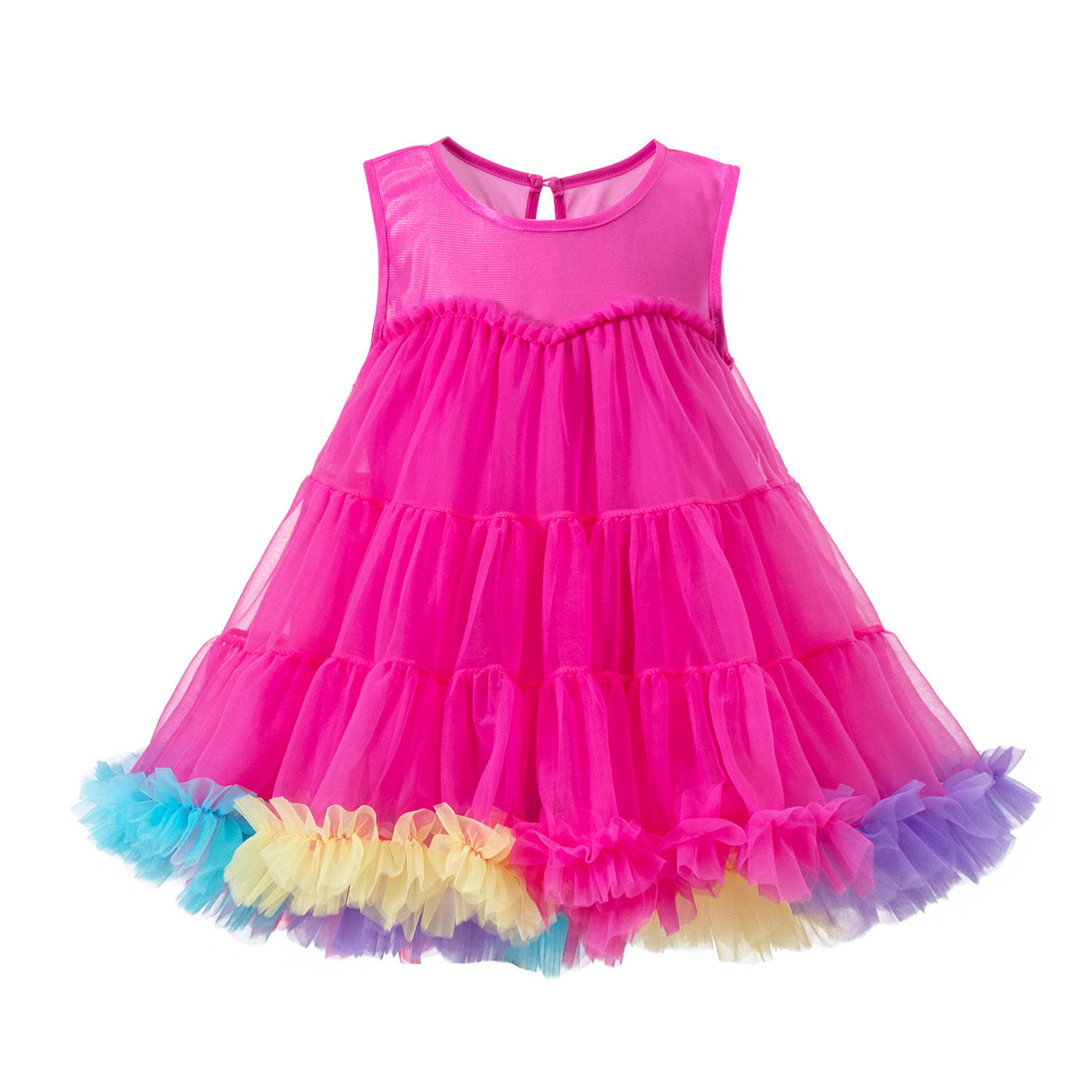 （Pre Order）Girls Spring and Summer Pink,Hot Pink Tulle Dress