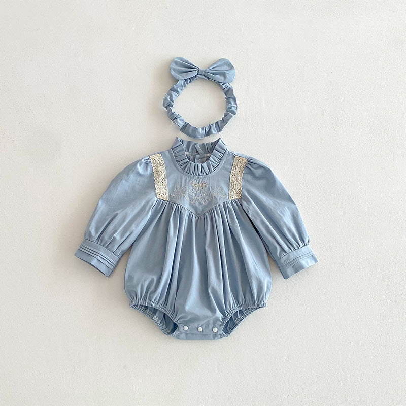 （In Production）Sisters Fall Embroidery Lace Dress&Romper