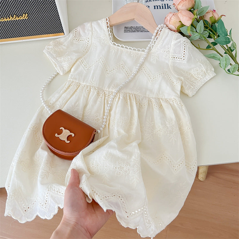 （In Production）Girls Spring&Summer Lace Scallop Dress