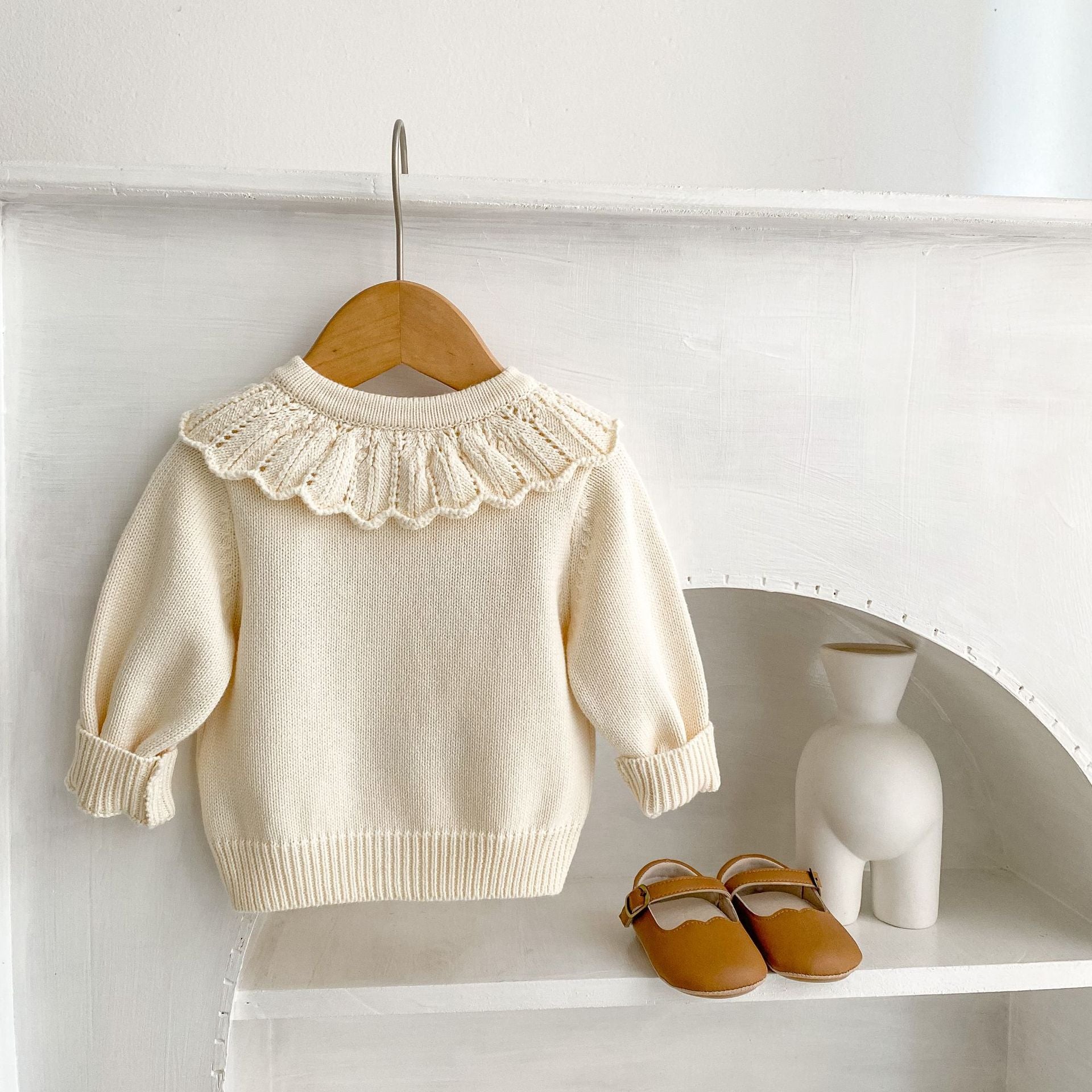 （Pre Order 2 Weeks）Toddler Girls Floral Embroidery Knitted Cardigan