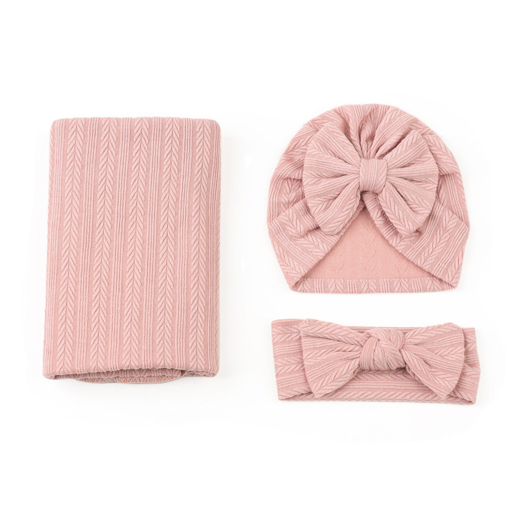 （Pre Order）Newborn Swaddle Blanket & Headwear Set