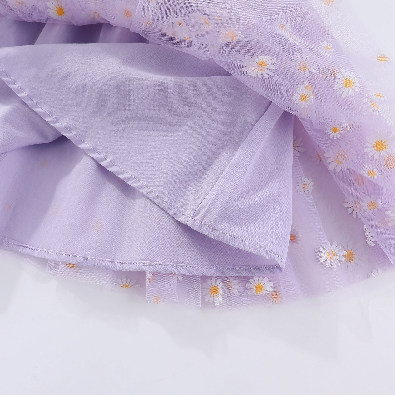（In Production）Girls Spring&Summer Daisy Embroidery Tulle Dress