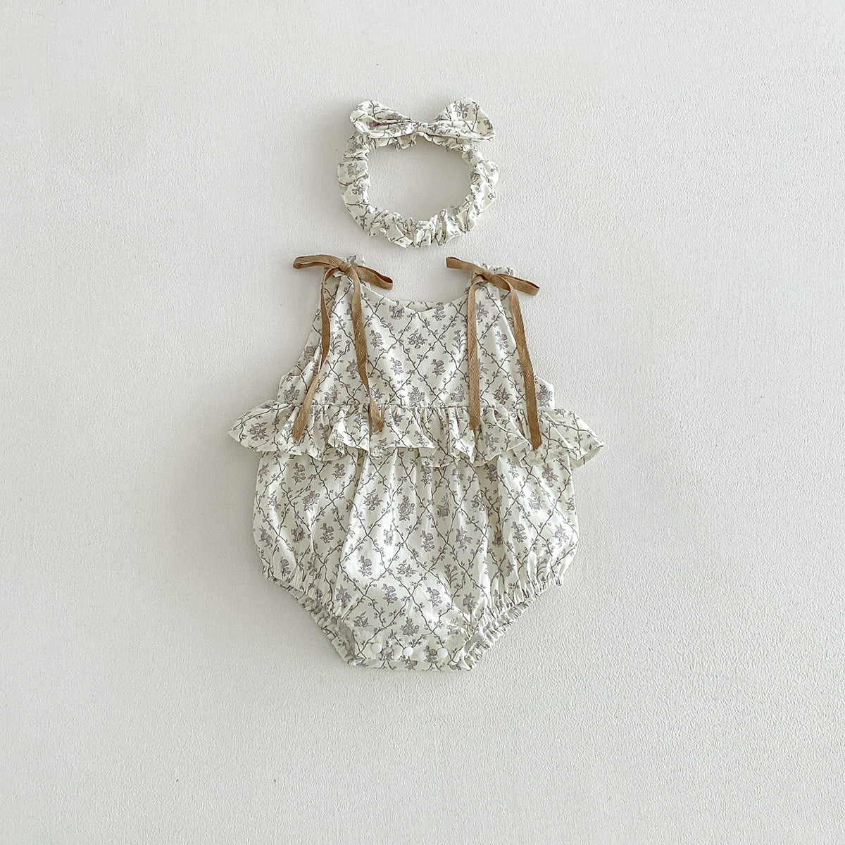 （In Production）Sisters Summer Ruffle Bow Dress&Romper
