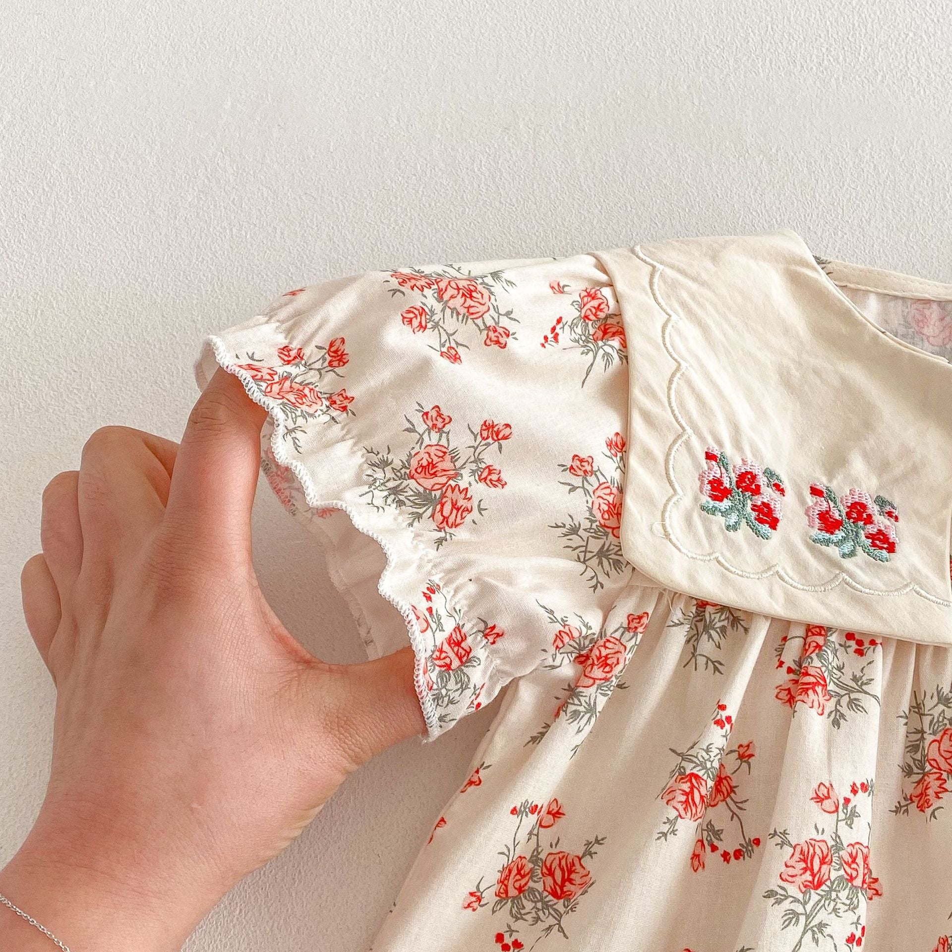 （In Production）Girls Spring&Summer Floral Embroidery Dress