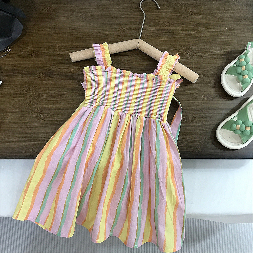（In Production）Girls Spring&Summer Smocked Slip Dress