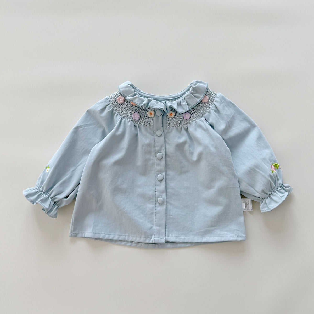 （Pre Order 2 Weeks）Girls Fall Floral Smocked Ruffle Shirt