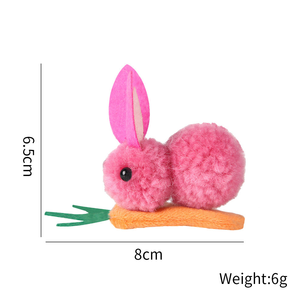 （Pre Order）Girls Easter Fluffy Bunny Hair Clip
