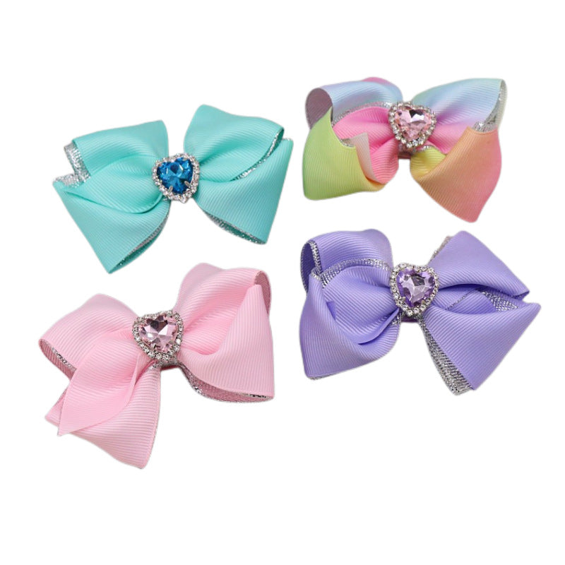 （Pre Order）Girls Spring&Summer Gemstone Bow Hair Clip