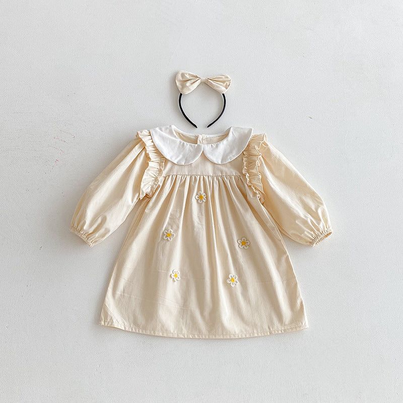 （In Production）Sisters Baby Collar Floral Ruffle Dress&Romper
