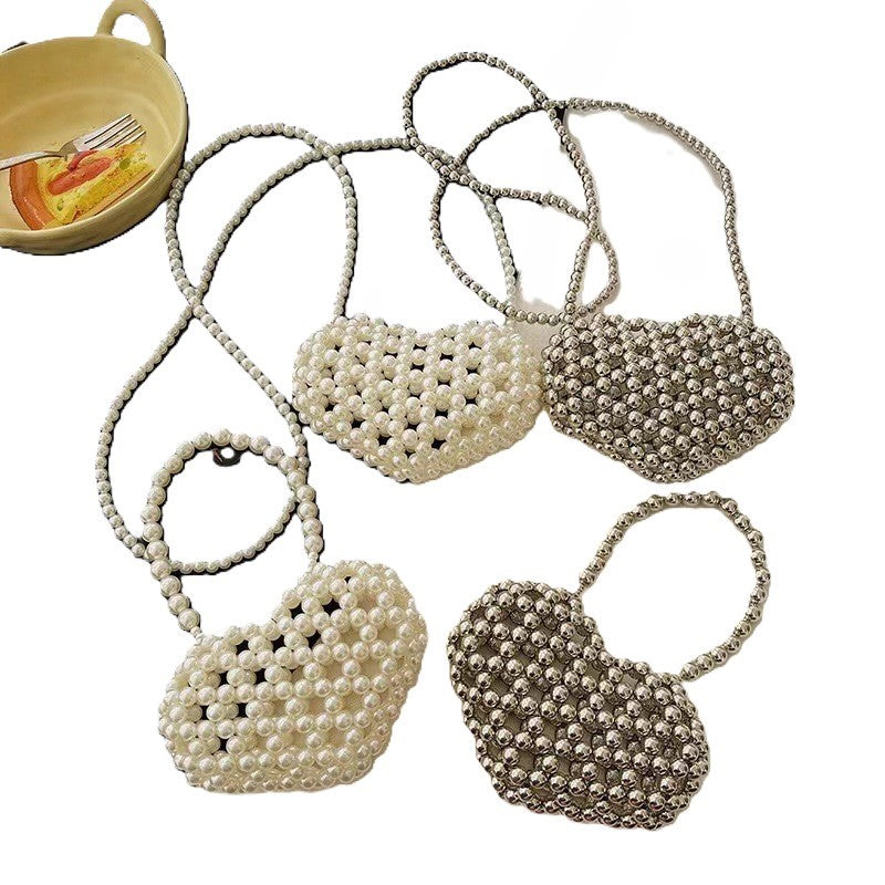 （Pre Order）Girls Spring and Summer Stylish Hand-woven Pearl Bag