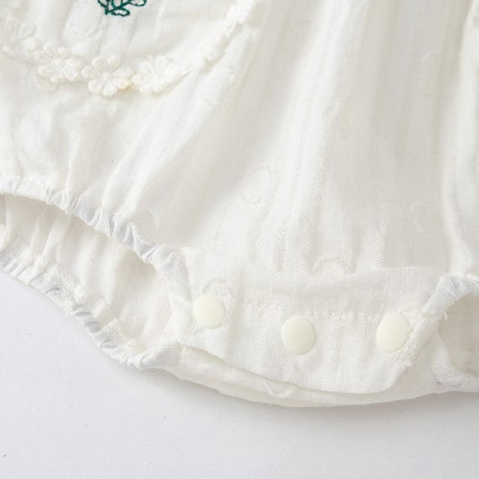 （Pre Order 2 Weeks）Toddler Girls Floral Embroidery Romper