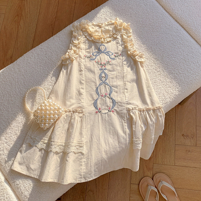 （In Production）Girls Summer Embroidery Ruffle Dress