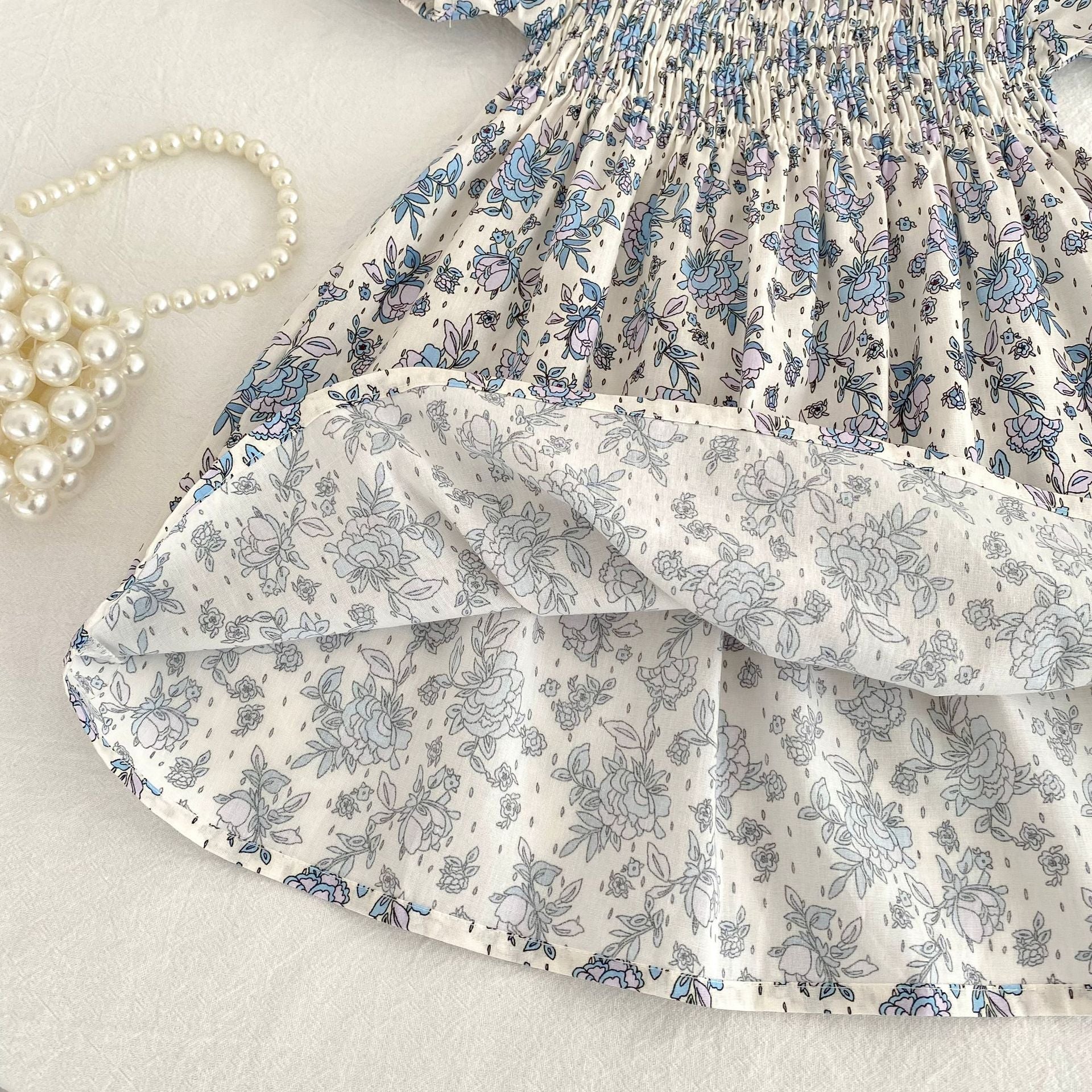 （In Production）Sisters Spring&Summer Floral Smocked Dress,Romper