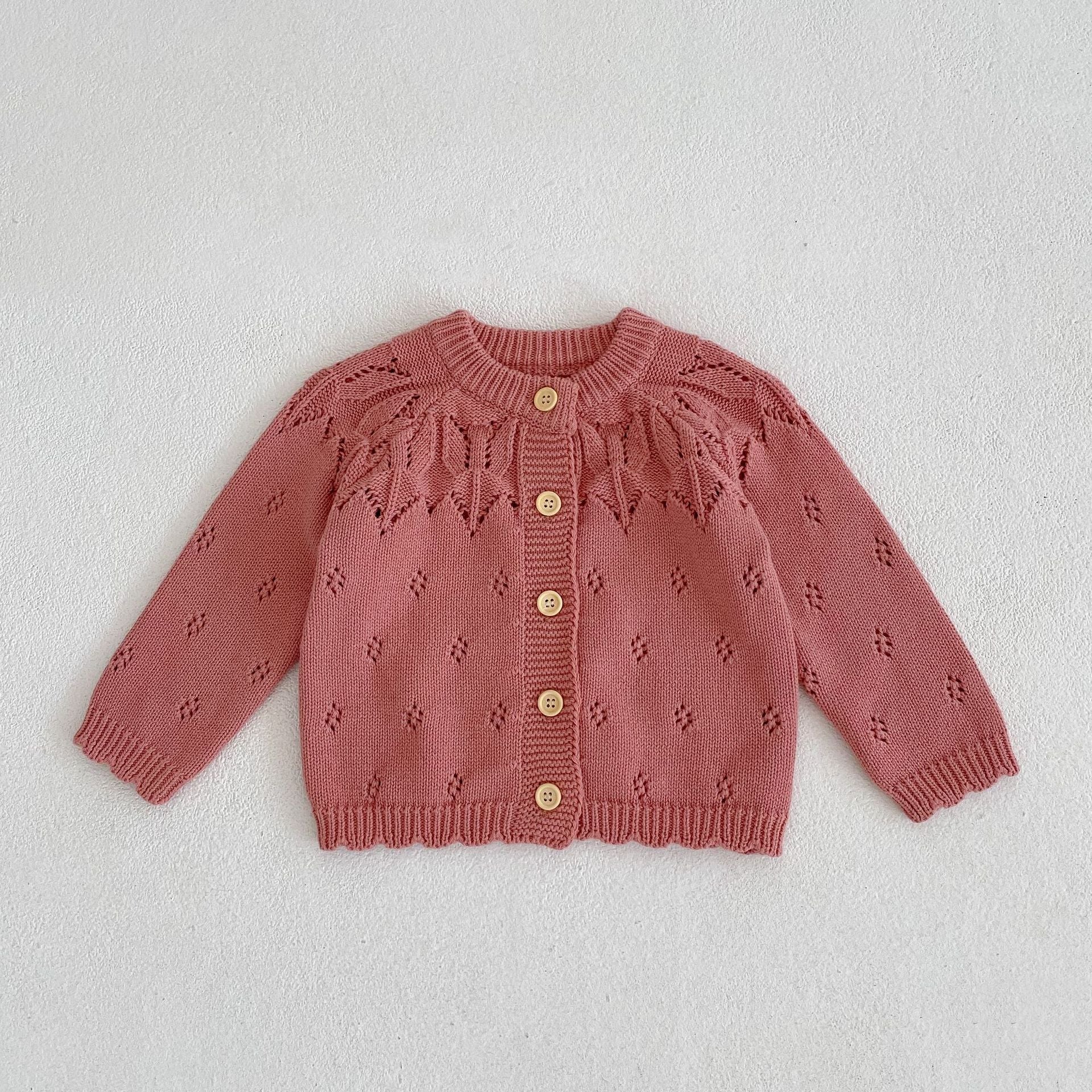 （Pre Order 2 Weeks）Girls Fall Scallop Knitted Cardigan