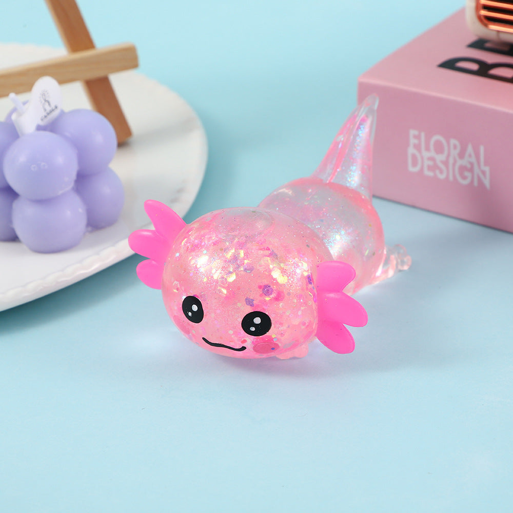 （Pre Order）Squishy Squeeze Glitter Salamander Toy