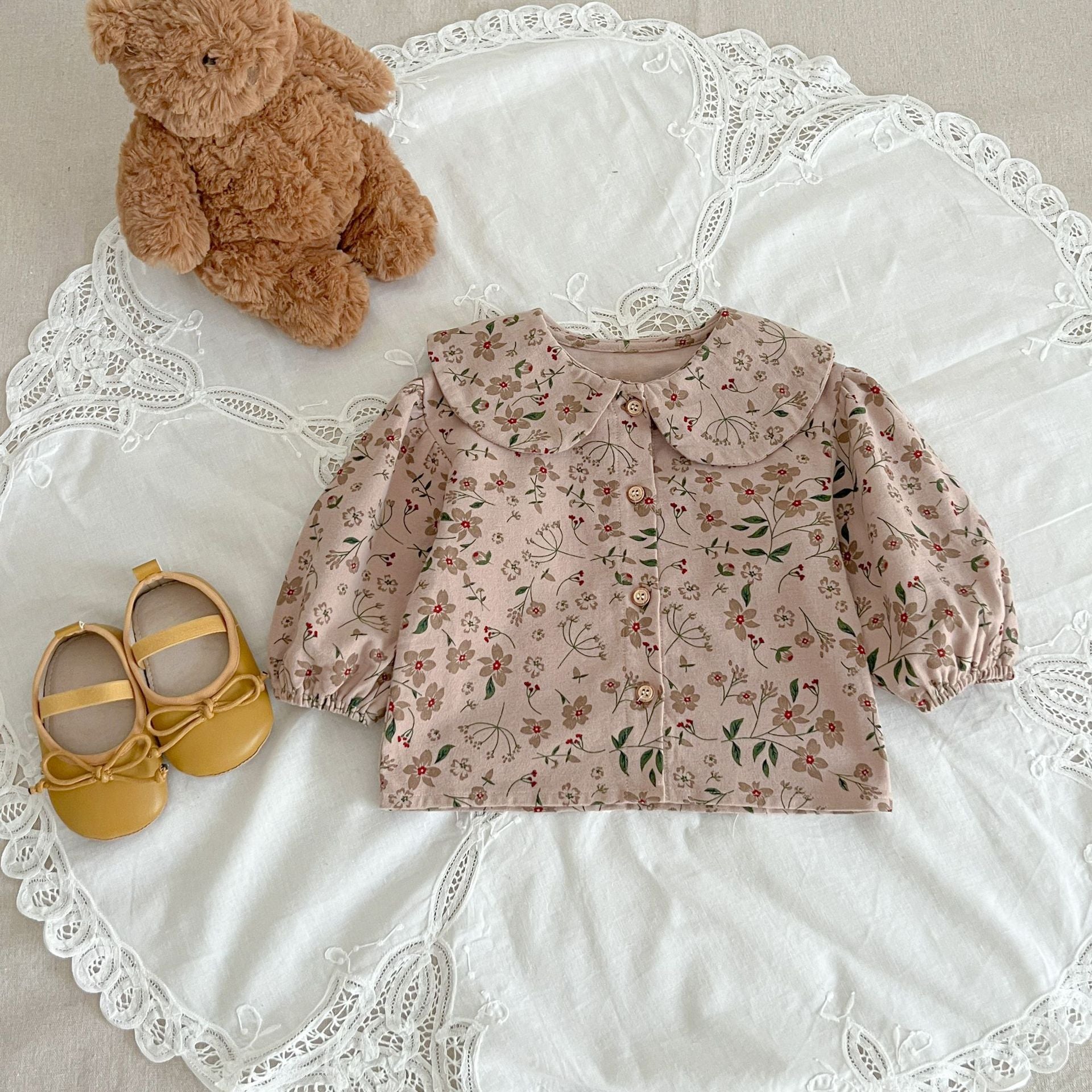 （Pre Order 2 Weeks）Toddler Girls Floral Print Top Backless Pants Set