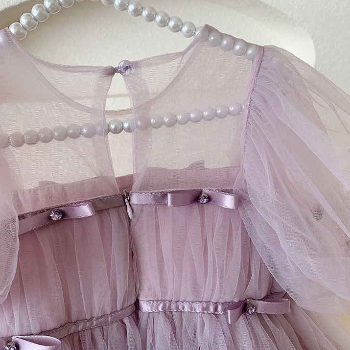 （In Production）Girls Spring&Summer Purple Gauze Dress