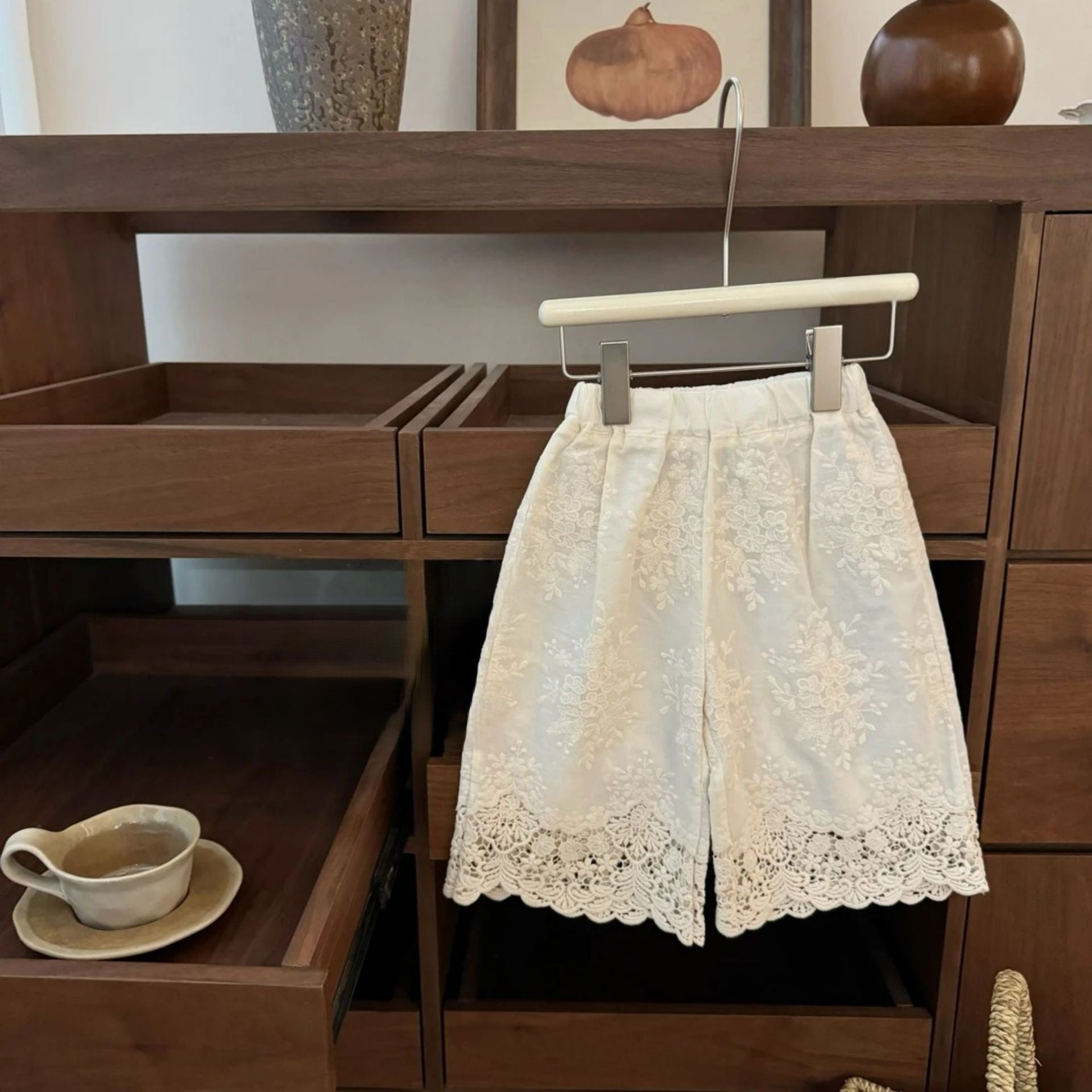 （In Production）Girls Spring&Summer Lace Embroidery Outfit Set