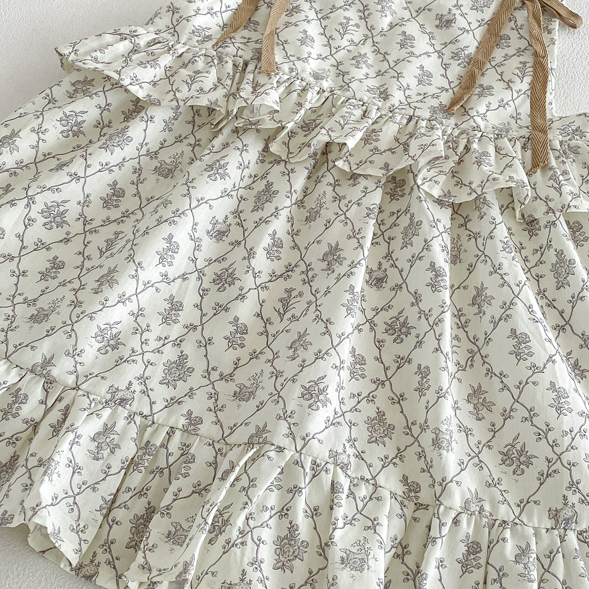 （In Production）Sisters Summer Ruffle Bow Dress&Romper