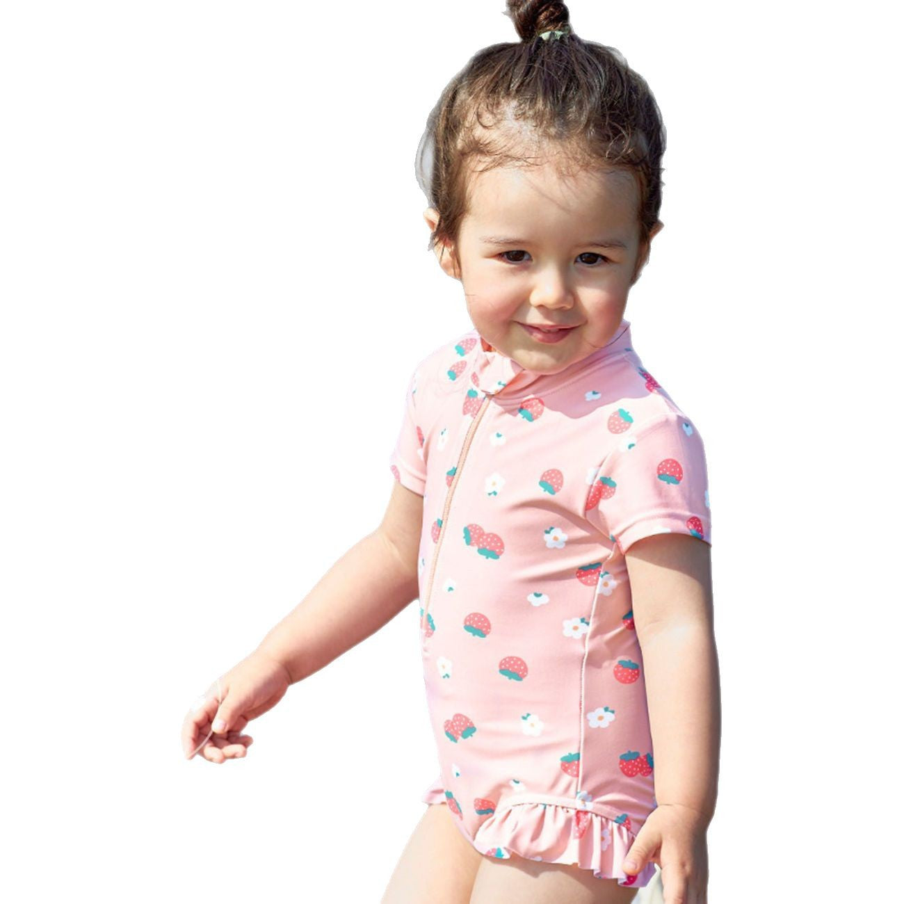 （In Production）Girls Summer Floral&Strawberry Print Swimwear