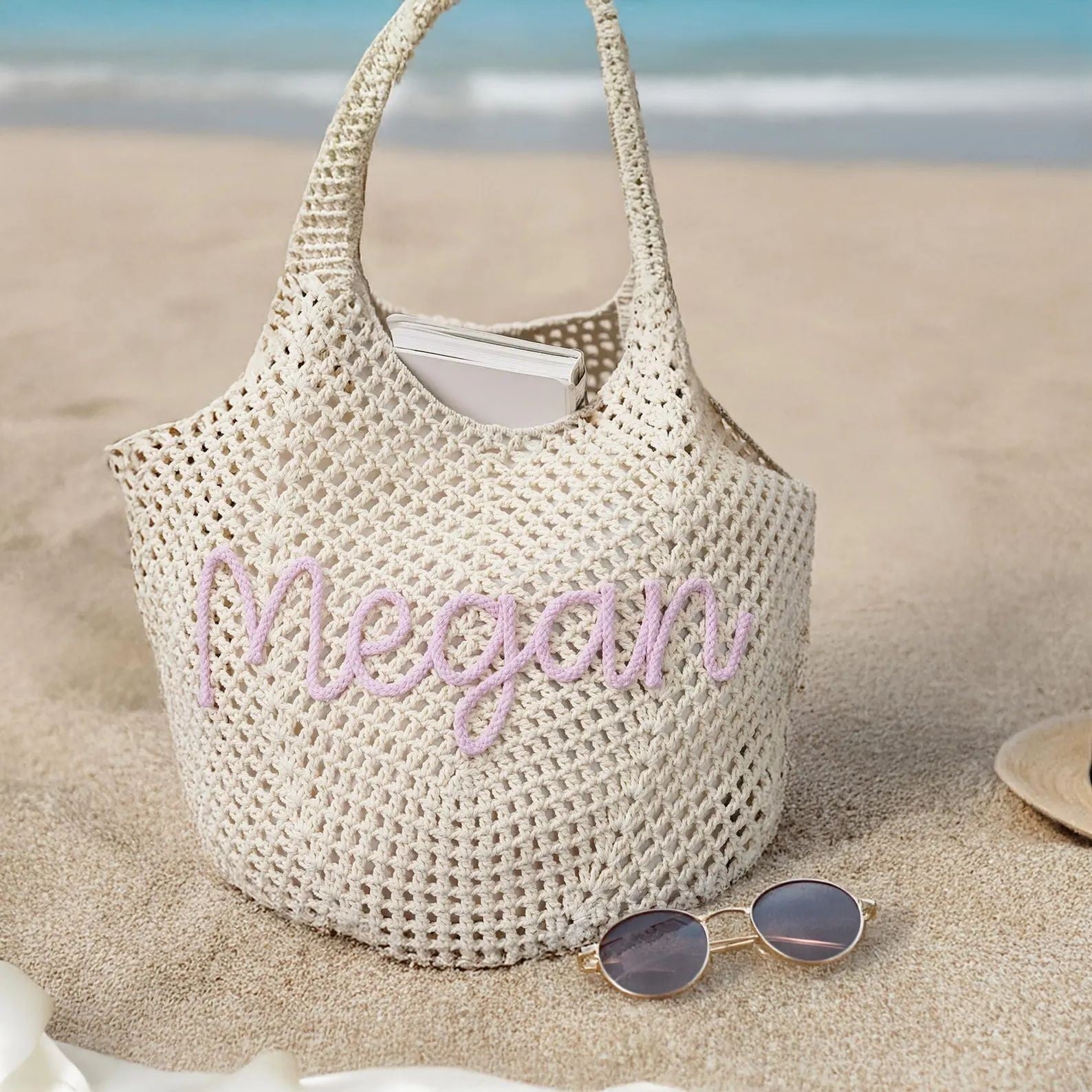 （Pre Order）Personalized Beach Bag Name Embroidery - Customizable Bag