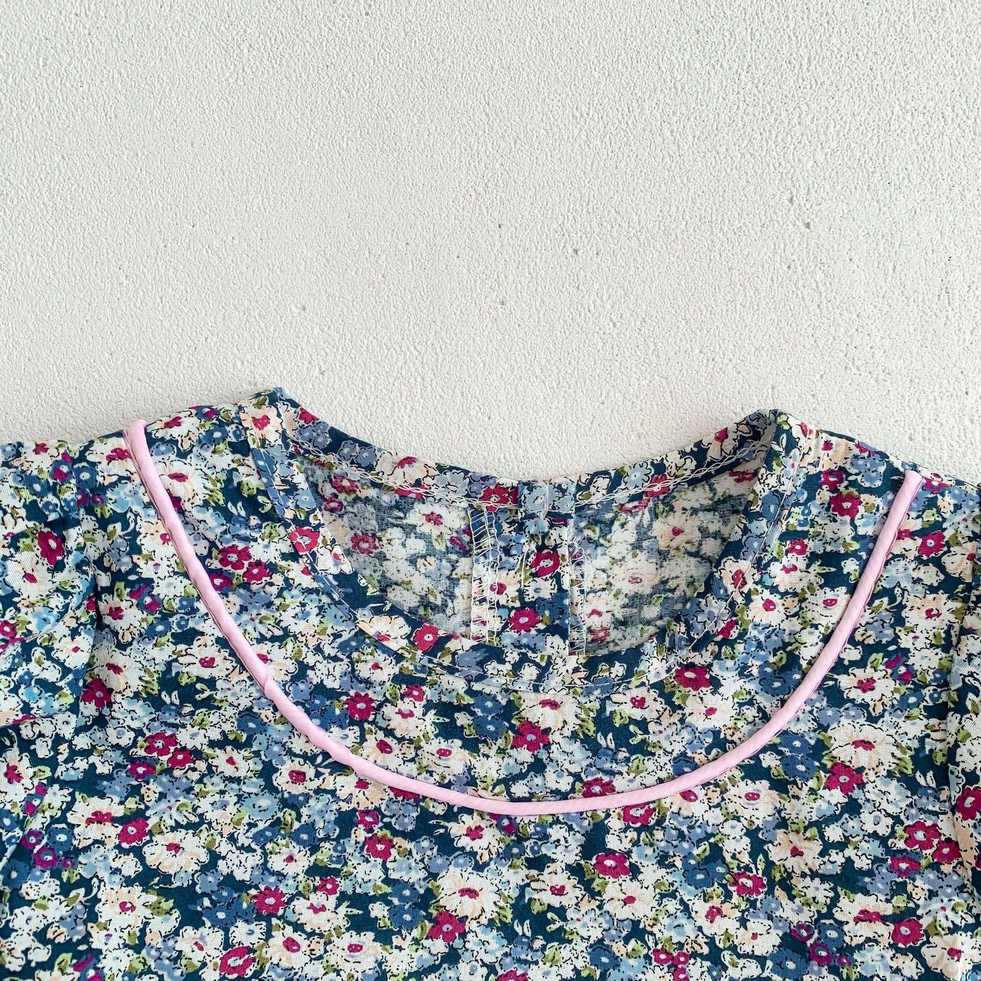 （In Production）Girls Fall Floral Print Romper