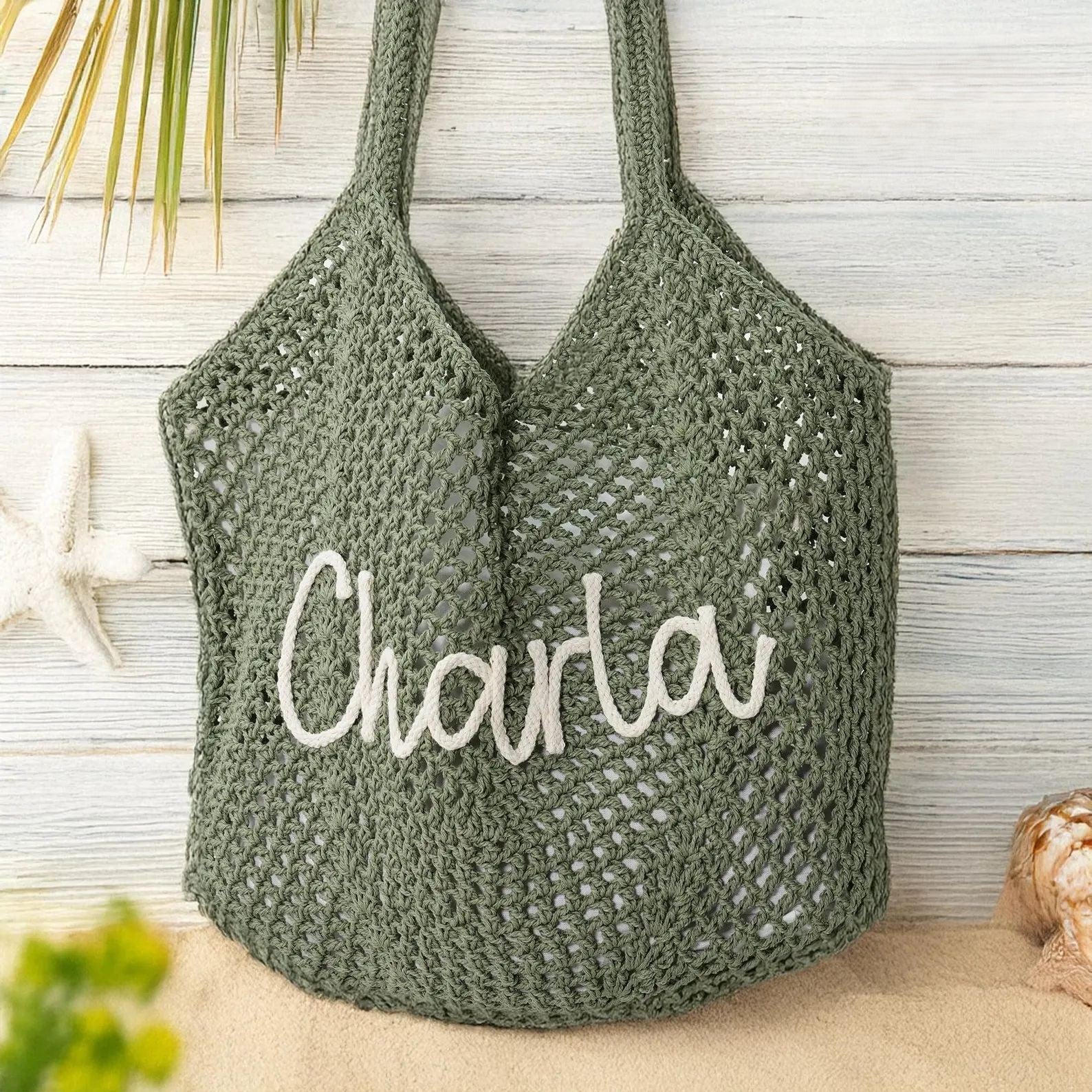 （Pre Order）Personalized Beach Bag Name Embroidery - Customizable Bag