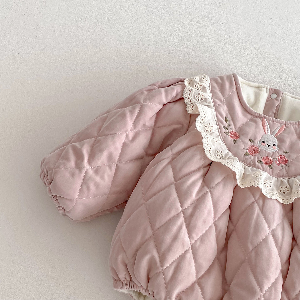（Pre Order 2 Weeks）Toddler Girls Fall Bunny Embroidery Romper