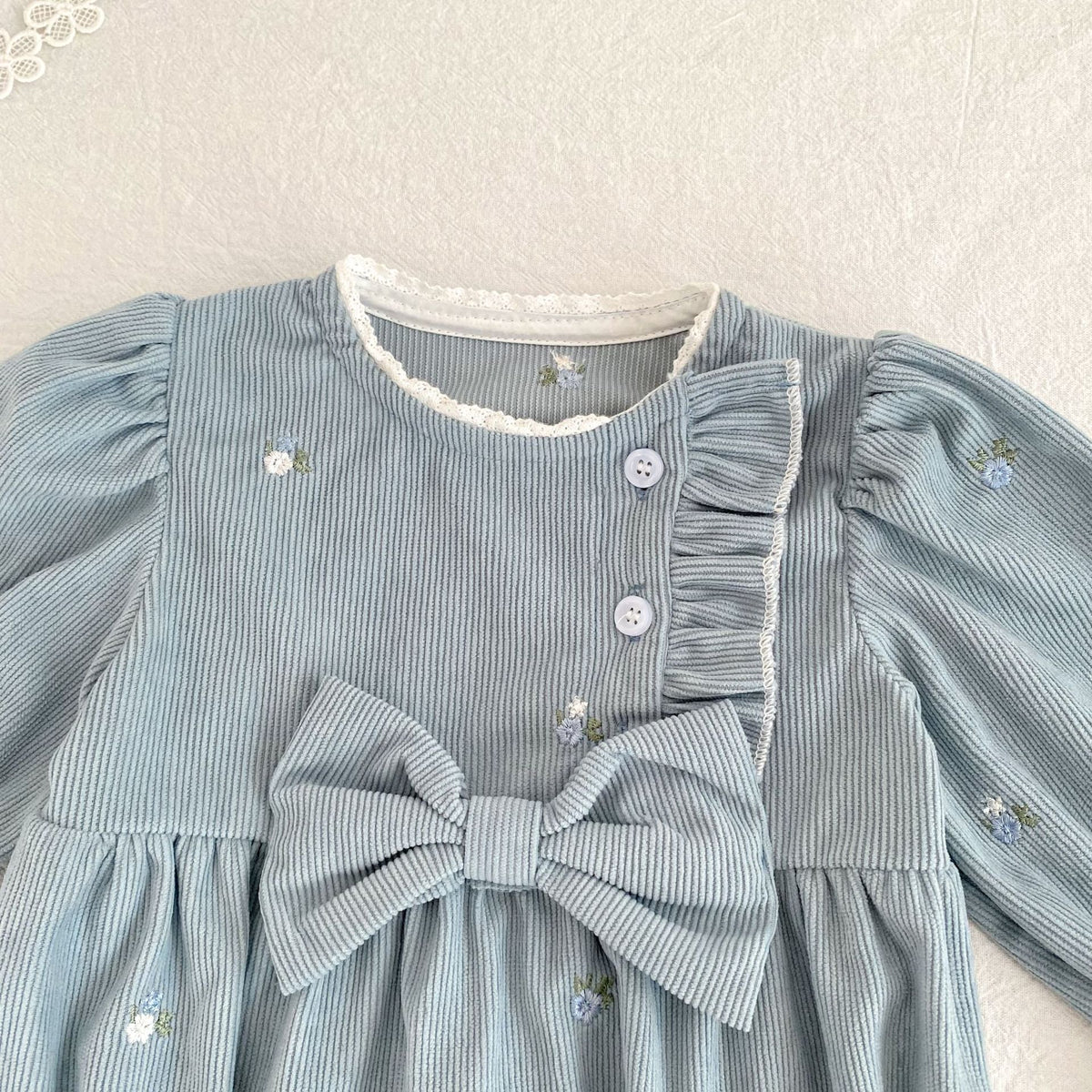（Pre Order 2 Weeks）Sisters Fall Bow Corduroy Dress&Romper
