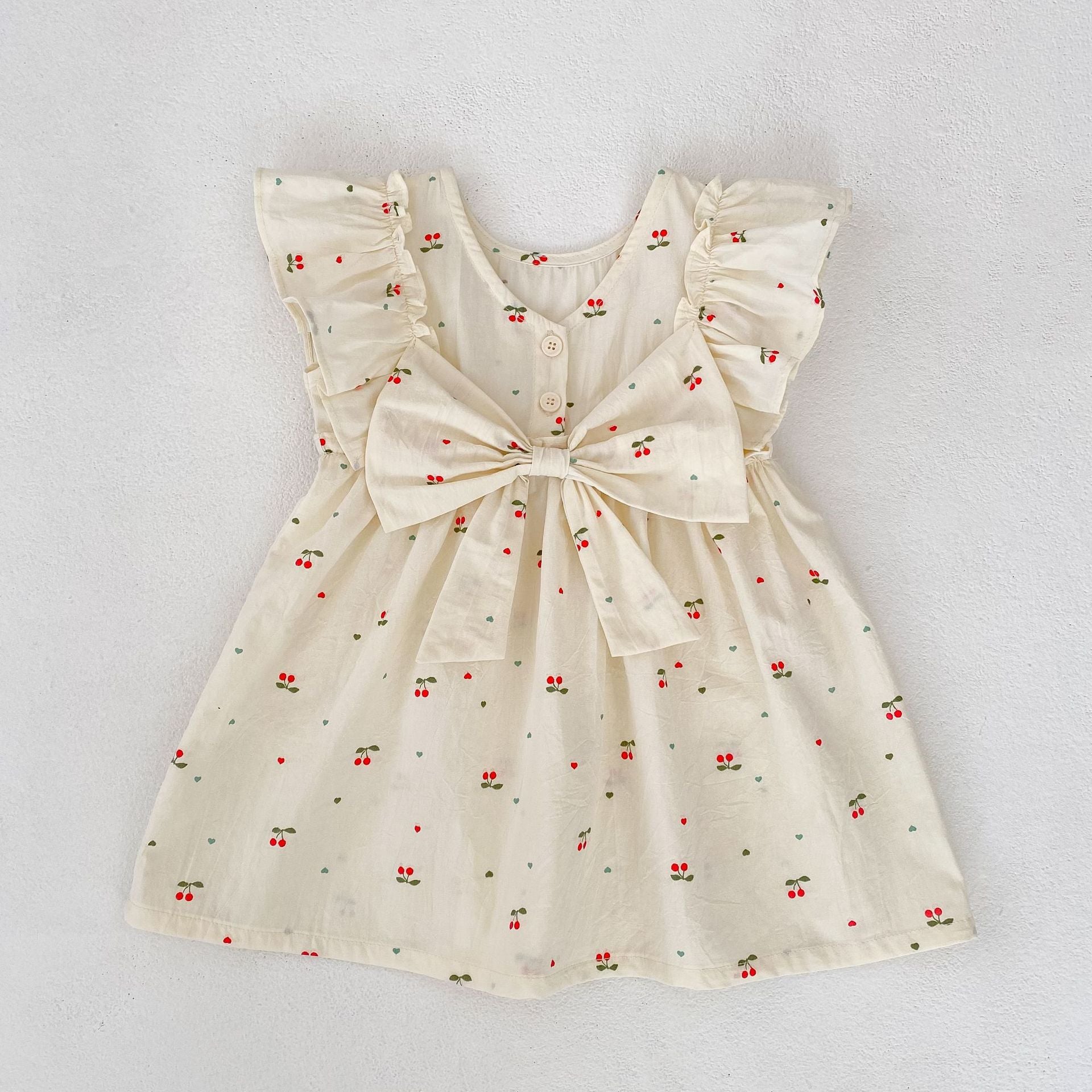 （In Production）Sisters Spring&Summer Cherry Print Dress,Romper