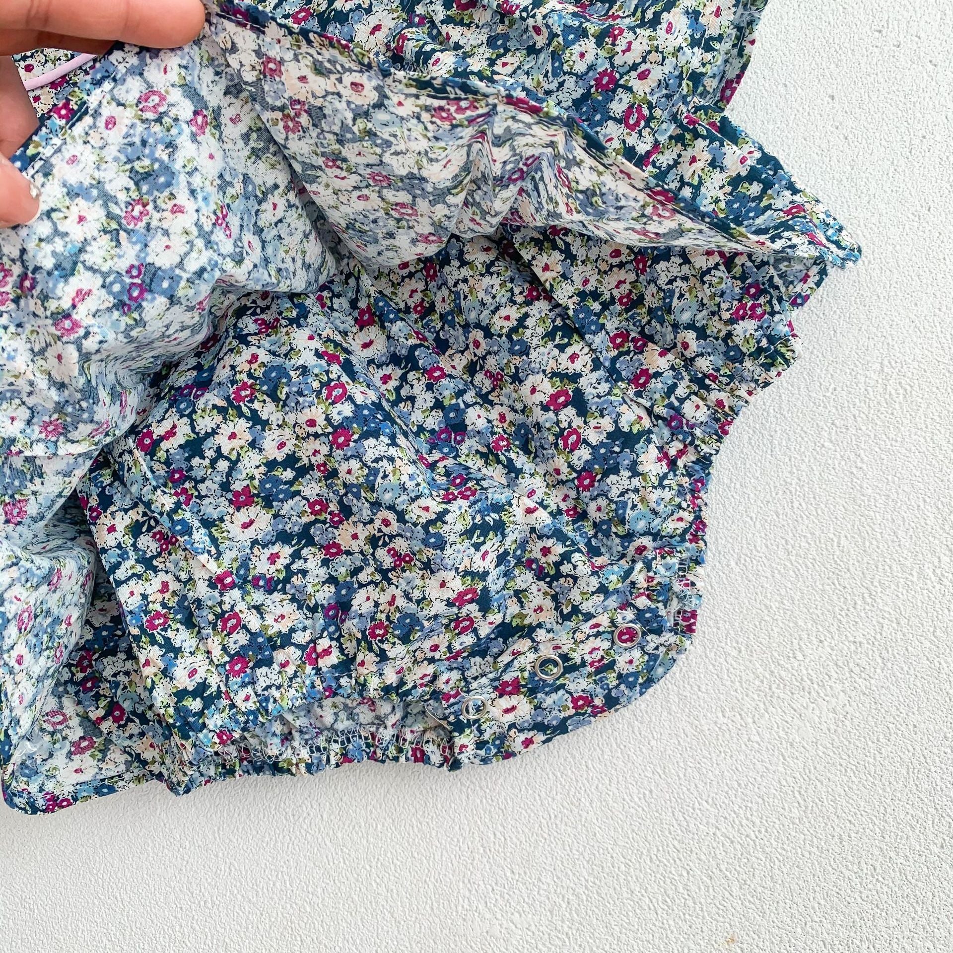 （In Production）Girls Fall Floral Print Romper