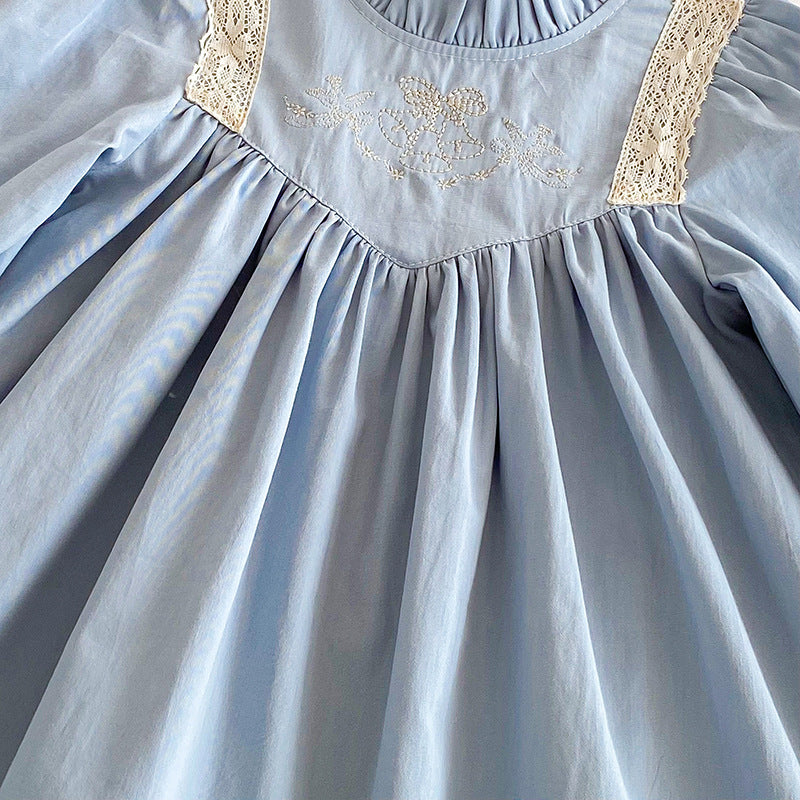 （Pre Order 2 Weeks）Sisters Fall Embroidery Ruffle Collar Dress&Romper