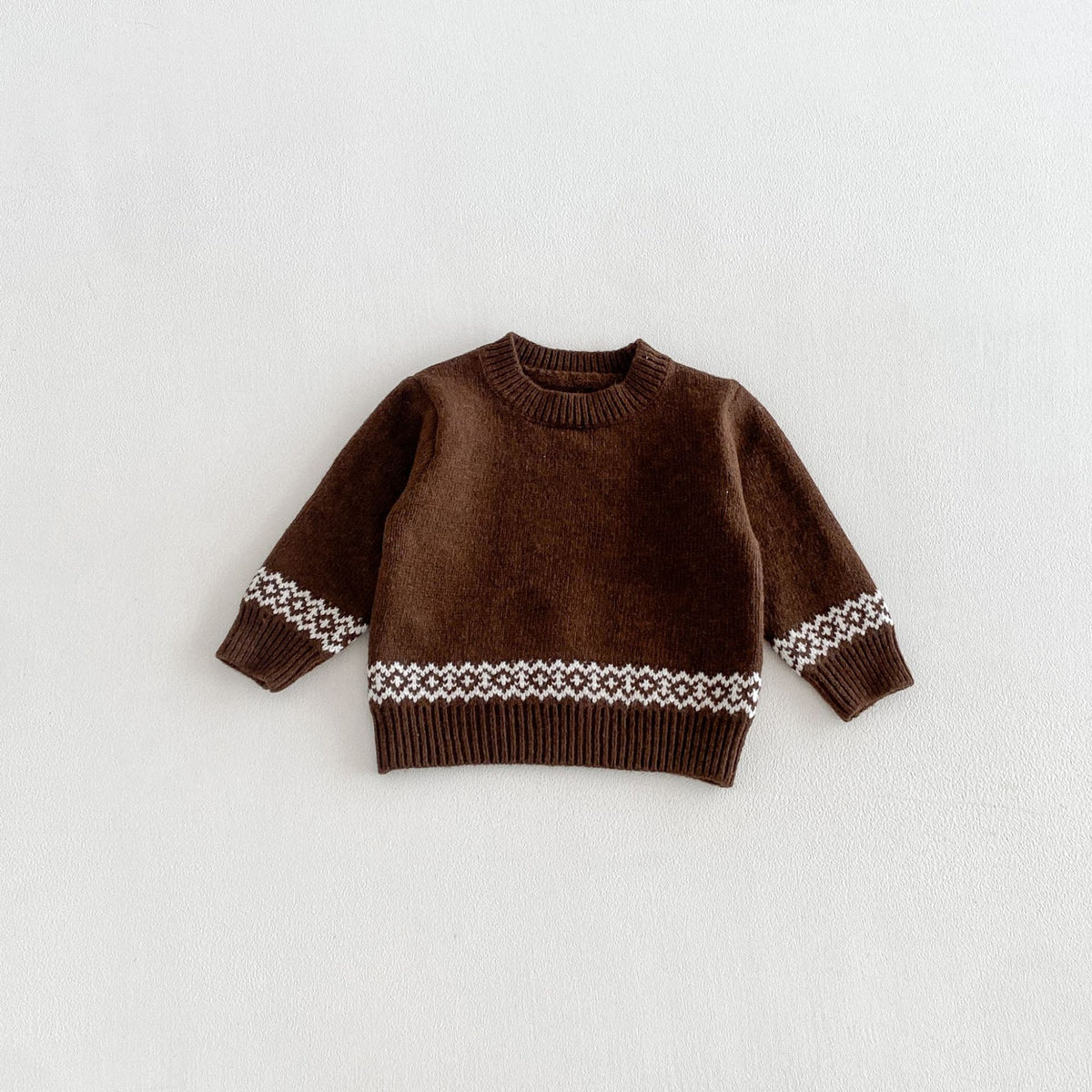 （Pre Order 2 Weeks）Unisex Fall Jacquard Round-neck Knit Sweater