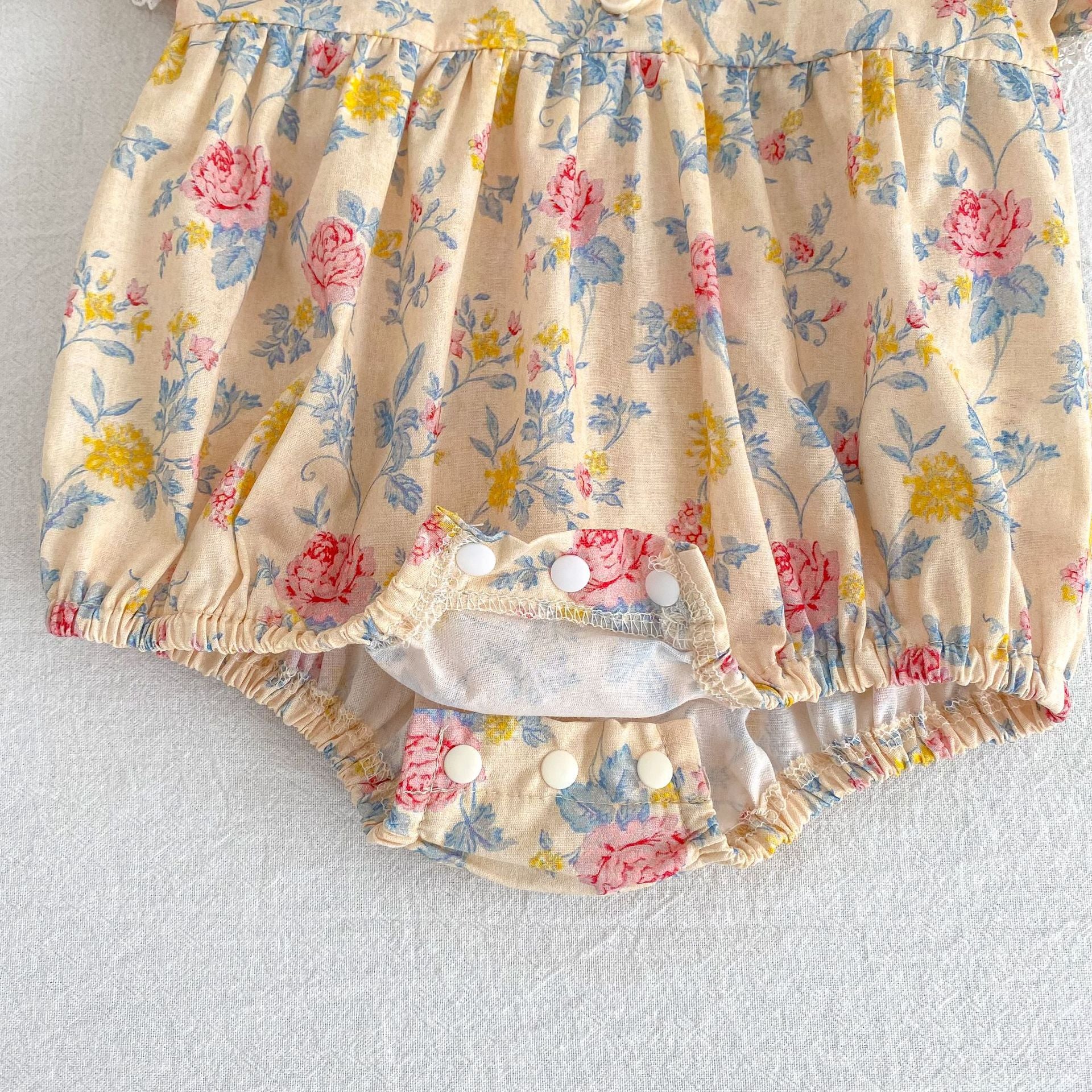 （Pre Order 2 Weeks）Sisters Floral Print Baby Collar Dress&Romper