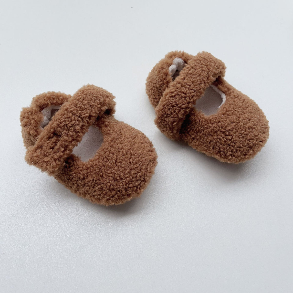 （Pre Order）Kids Fall&Winter Warm Teddy Fleece Baby Mary Jane Crib Shoes
