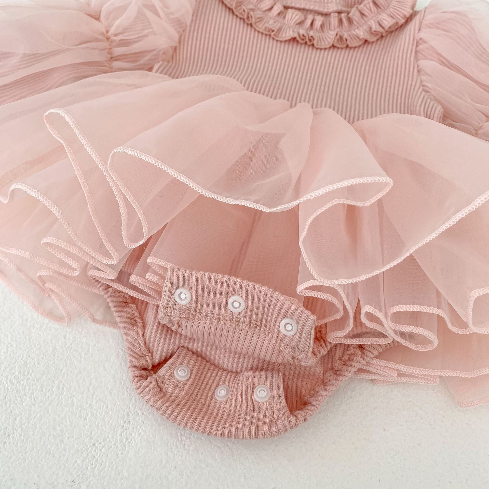 （Pre Order 2 Weeks）Sisters Fall Pink Tulle Dress&Romper