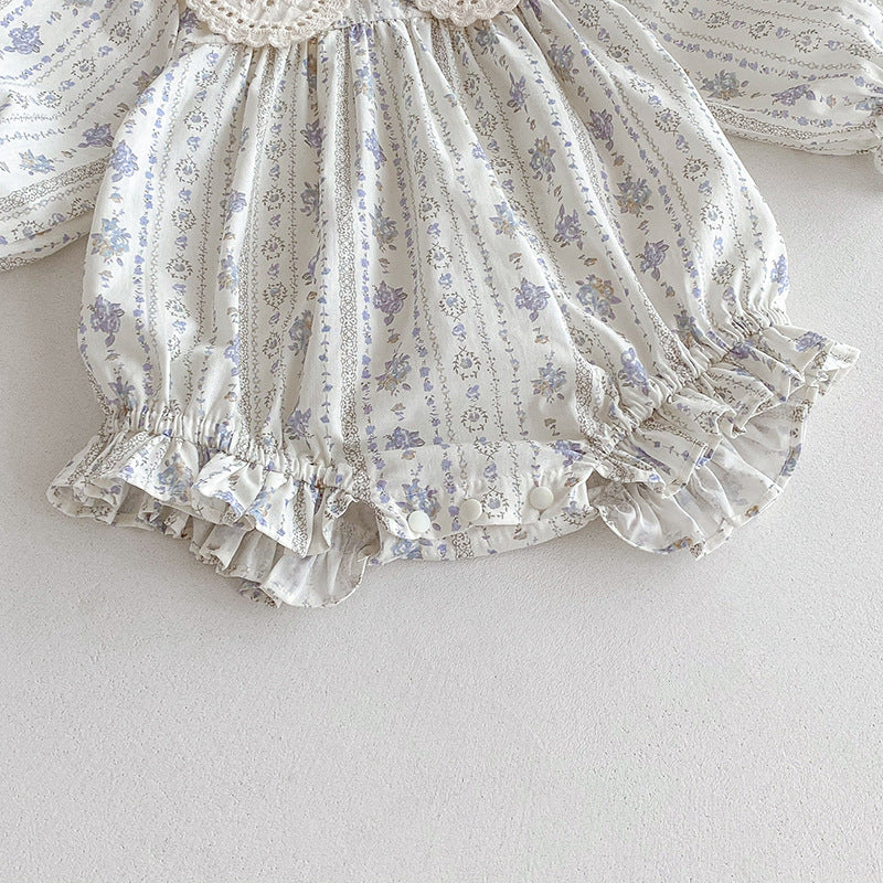 （In Production）Sisters Baby Lace Collar Lavender Dress&Romper