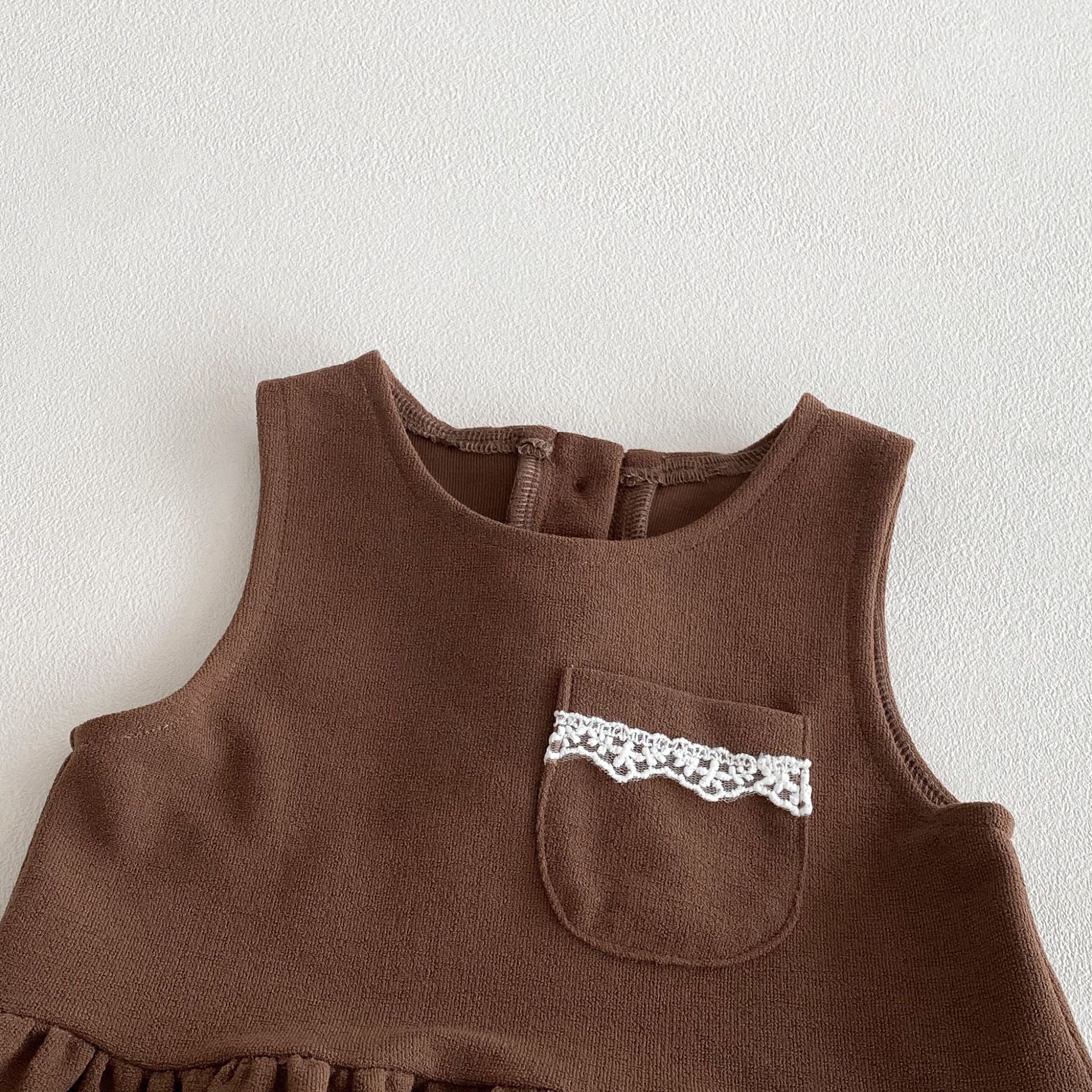 （Pre Order 2 Weeks）Girls Fall Brown Ruffle Outfit Set