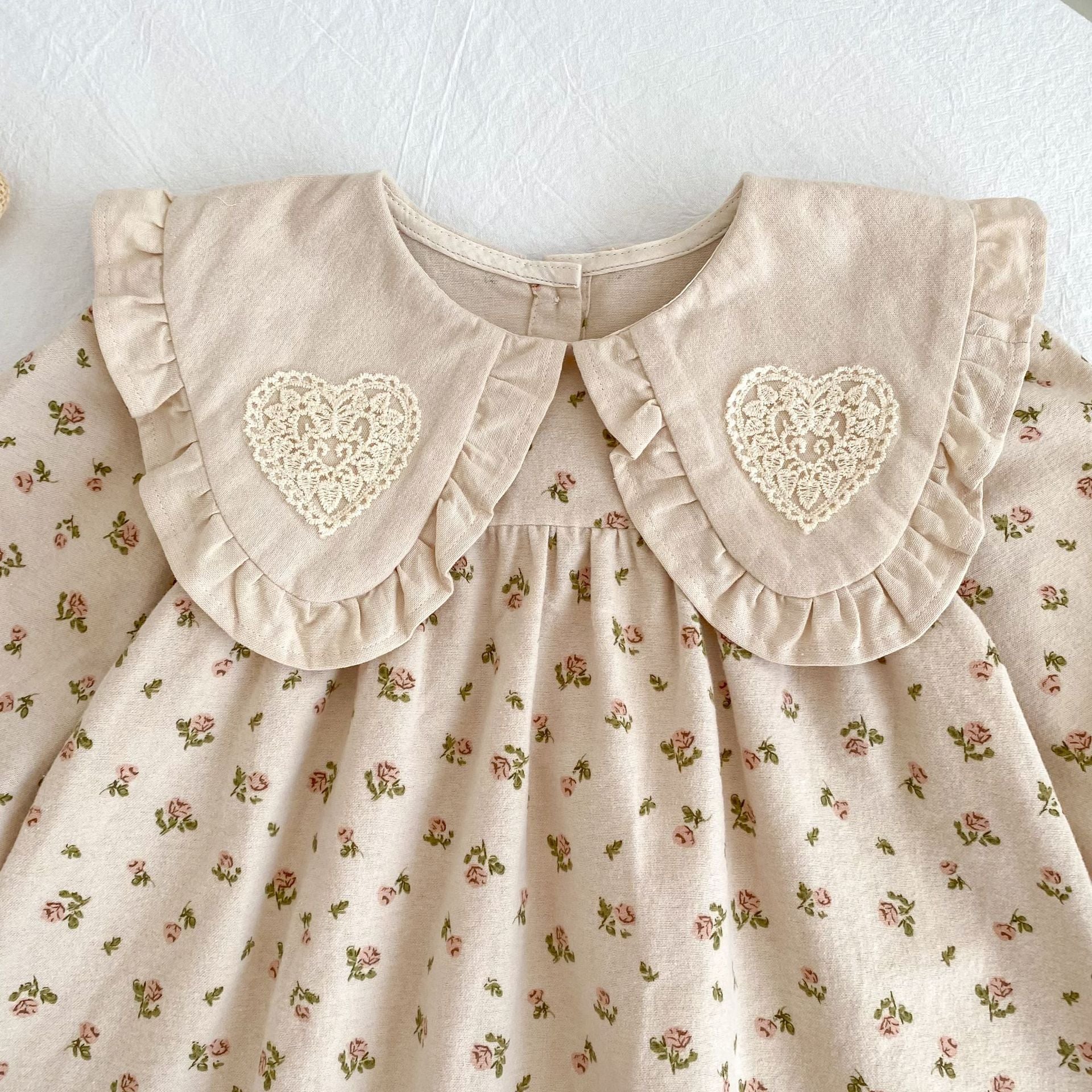 （Pre Order 2 Weeks）Sisters Fall Floral Ruffle Collar Dress&Romper